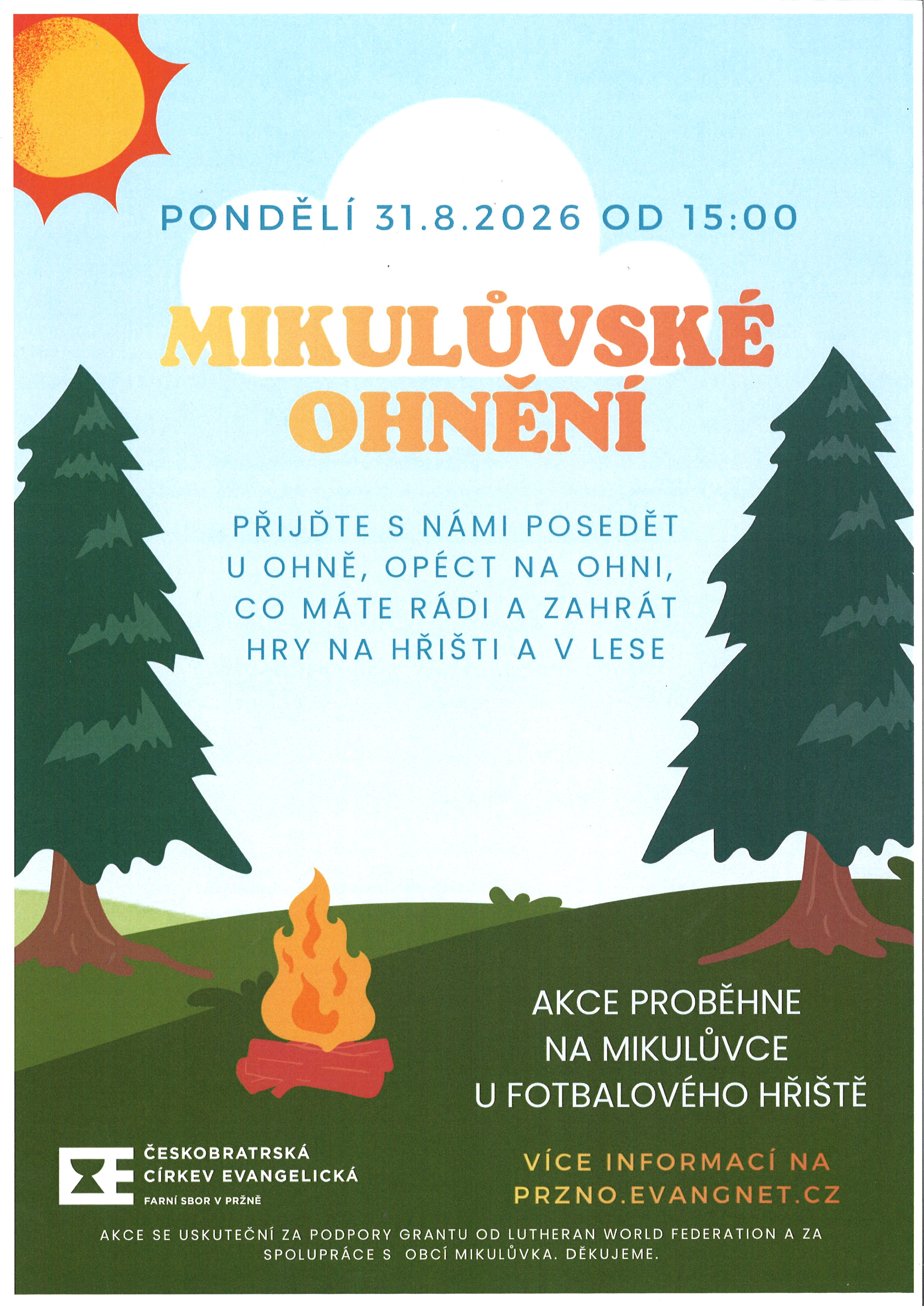 Posezení u ohně, fotbalové hřiště, 31.8. od 15:00